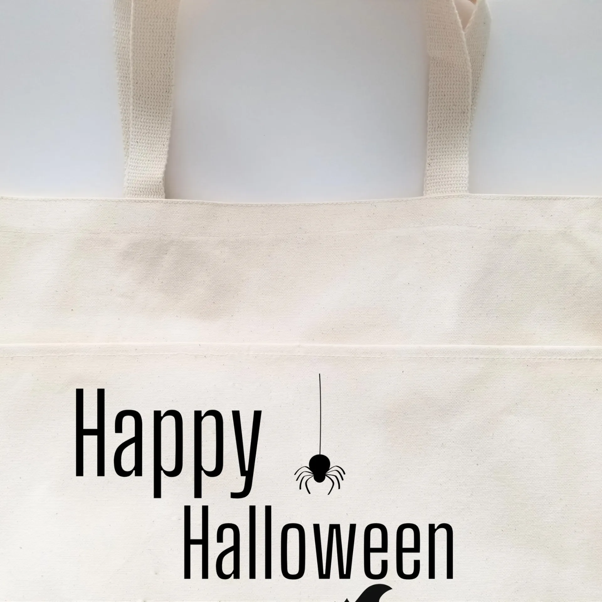 Halloween Heavy Cotton Canvas Tote | Large Funny Halloween Tote Bag with Pockets | Reusable Bag for Shopping, Beach or Overnight