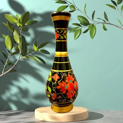 Handmade Wood Flower Vase Pot for Home Office Center Table Decor & Elegant Look for Dining & Living Room & Ideal Gift Choice (C.W.K-113)