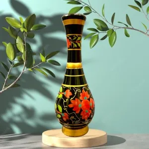 Handmade Wood Flower Vase Pot for Home Office Center Table Decor & Elegant Look for Dining & Living Room & Ideal Gift Choice (C.W.K-113)