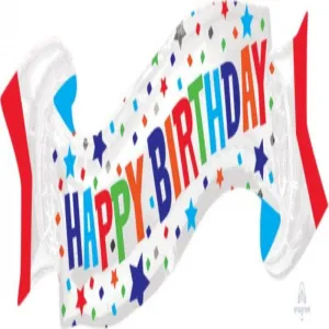 HBD Banner Foil Balloon - 101cm x 48cm