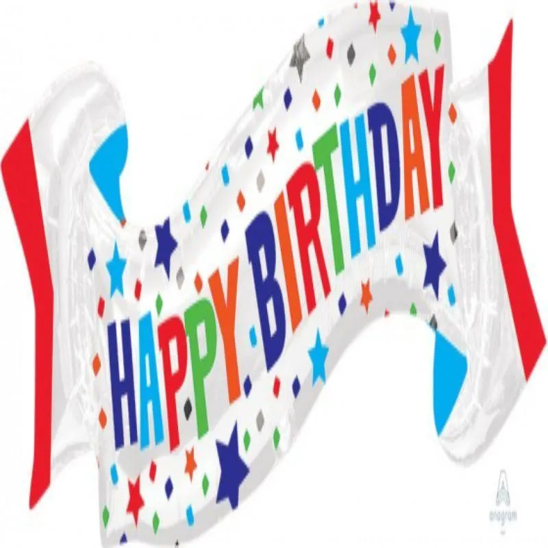 HBD Banner Foil Balloon - 101cm x 48cm
