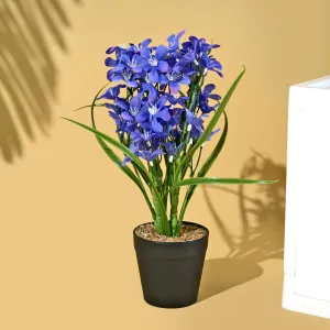 Homestic Artificial Plant|Plants for Office Desk|Natural Looking Flower Plants|Decoration Artificial Flowers Pot|Plants Pot for Home|Two Forked Spring Jasmine Bonsai with Leaves|Multicolor