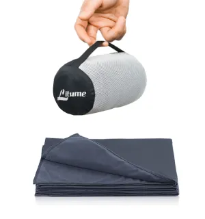 [Hyperax ft Litume] [E650-33]Travel Blanket Lightweight and Breathable, 67 x 48 Soft Airplane Blanket for Travelers (Velvet/Fleece)