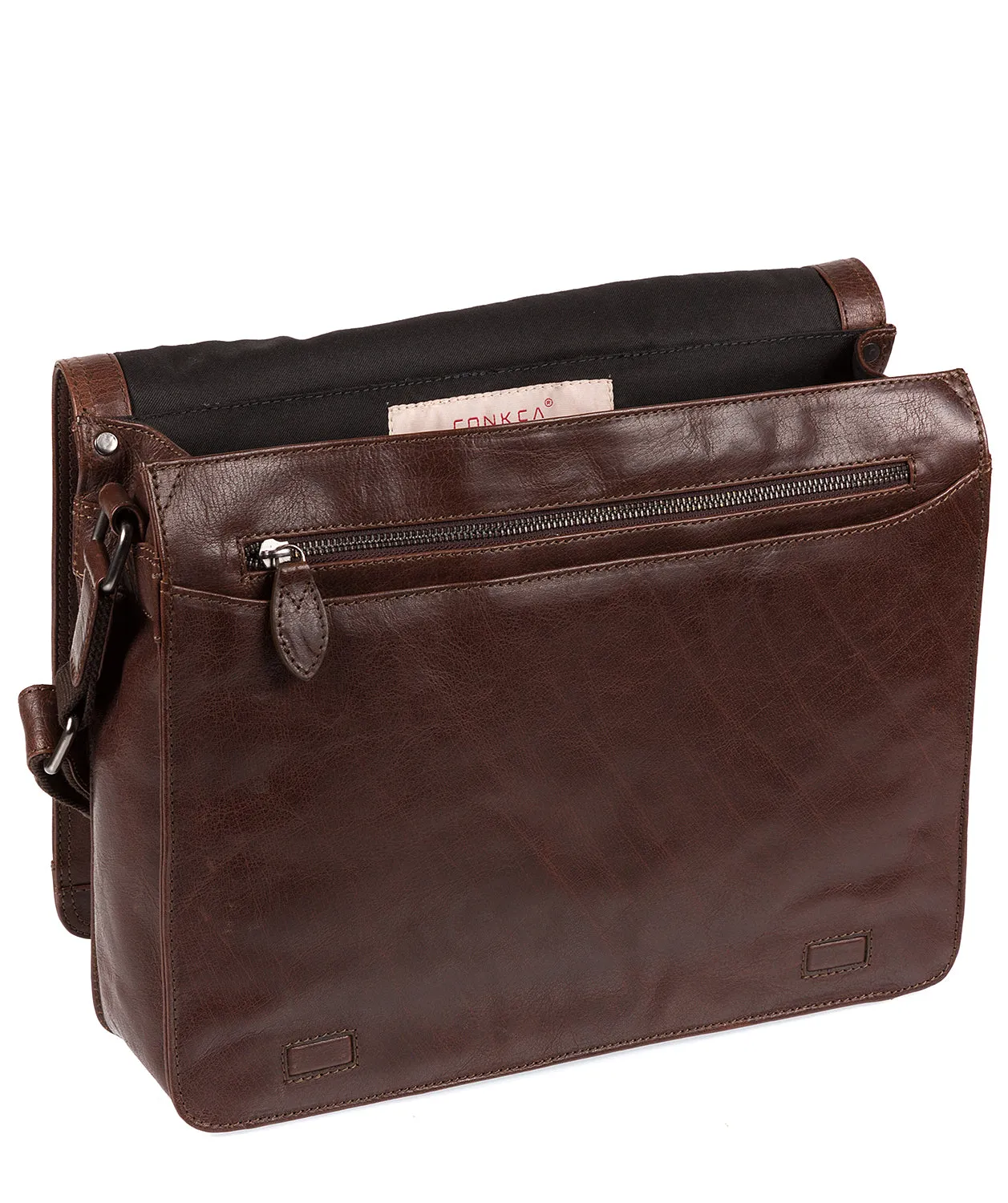 'Islington' Conker Brown Handcrafted Leather Messenger Bag