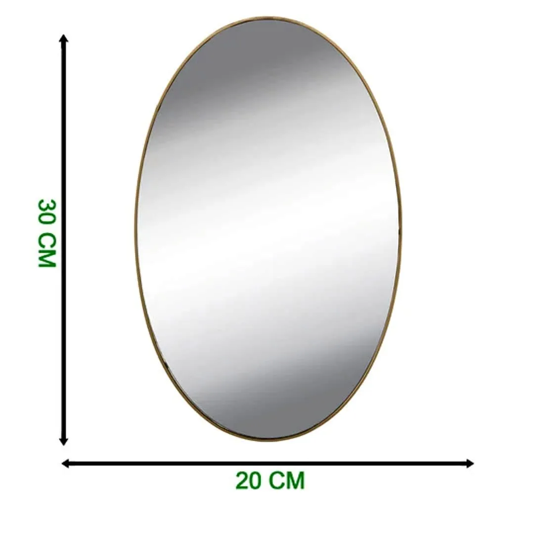 jeoga Pack of 2 Oval Shape Mirror Sticker for Wall on Tiles Bathroom Bedroom Living Room Unbreakable Plastic 30 * 20 cm