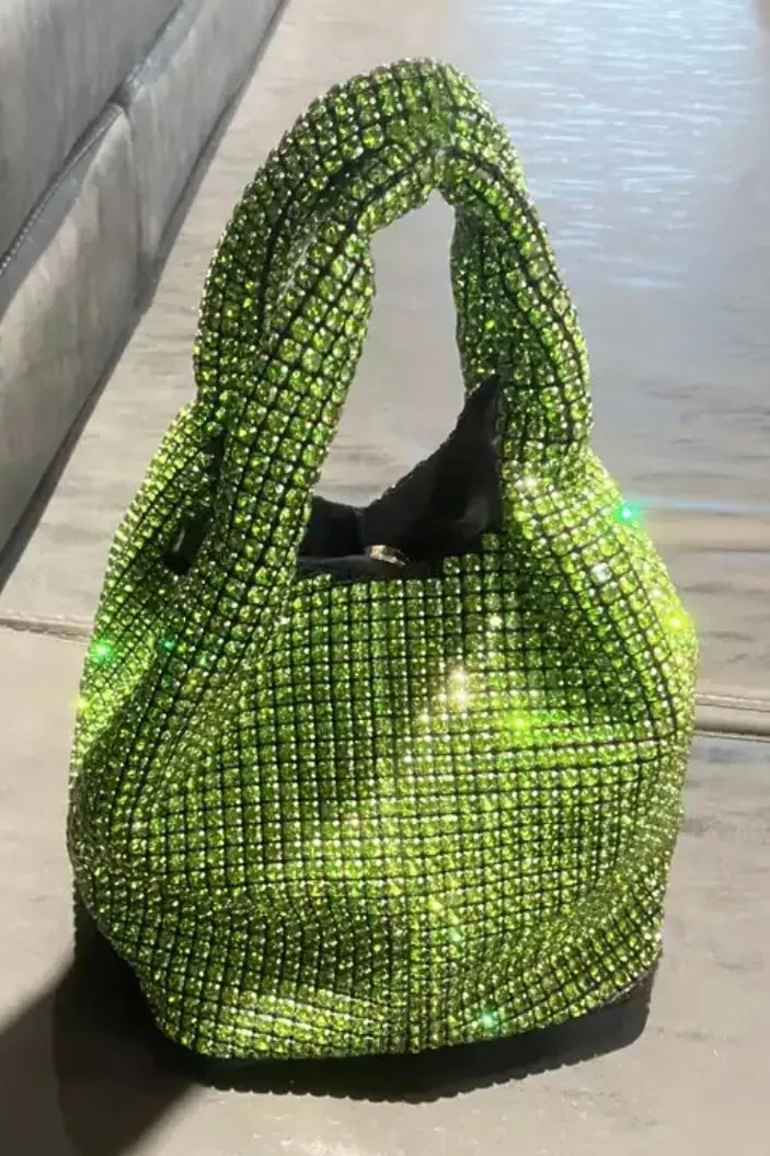 Jessica Bara Marleigh Rhinestone Mini Bucket Purse