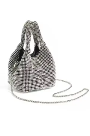 Jessica Bara Marleigh Rhinestone Mini Bucket Purse