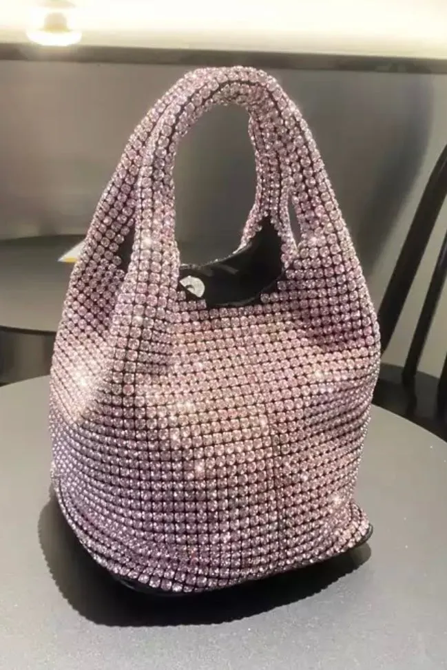 Jessica Bara Marleigh Rhinestone Mini Bucket Purse