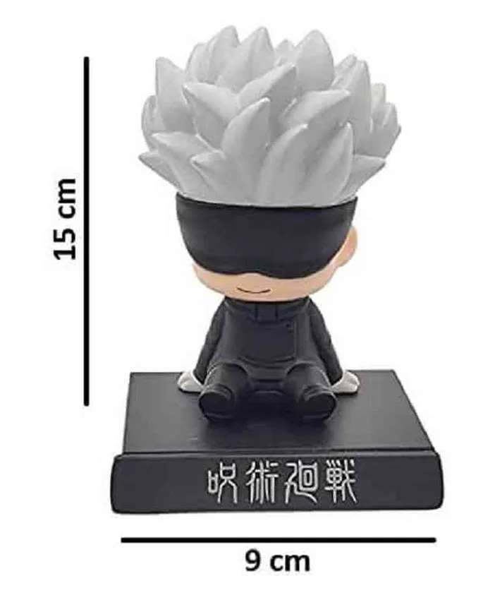 Jujutsu Kaisen Gojo Satoru Bobblehead With Mobile Holder For Cars | 14.5 CMS |