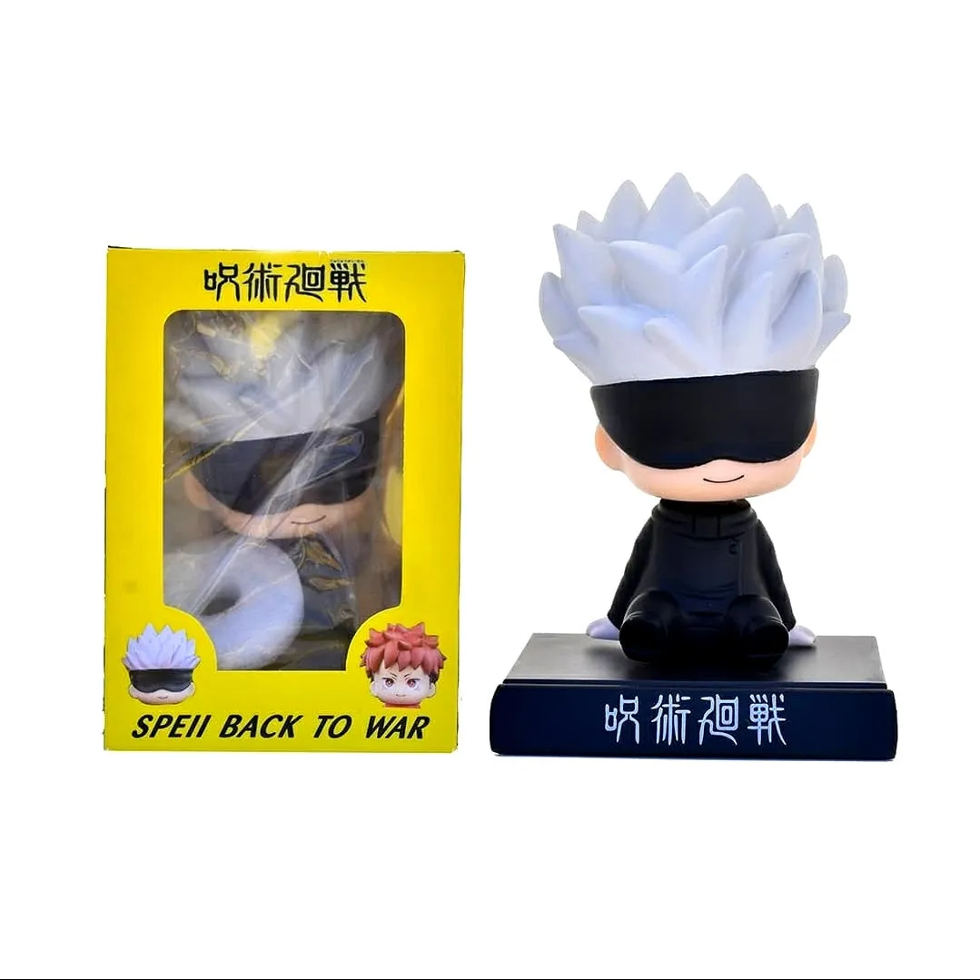 Jujutsu Kaisen Gojo Satoru Bobblehead With Mobile Holder For Cars | 14.5 CMS |