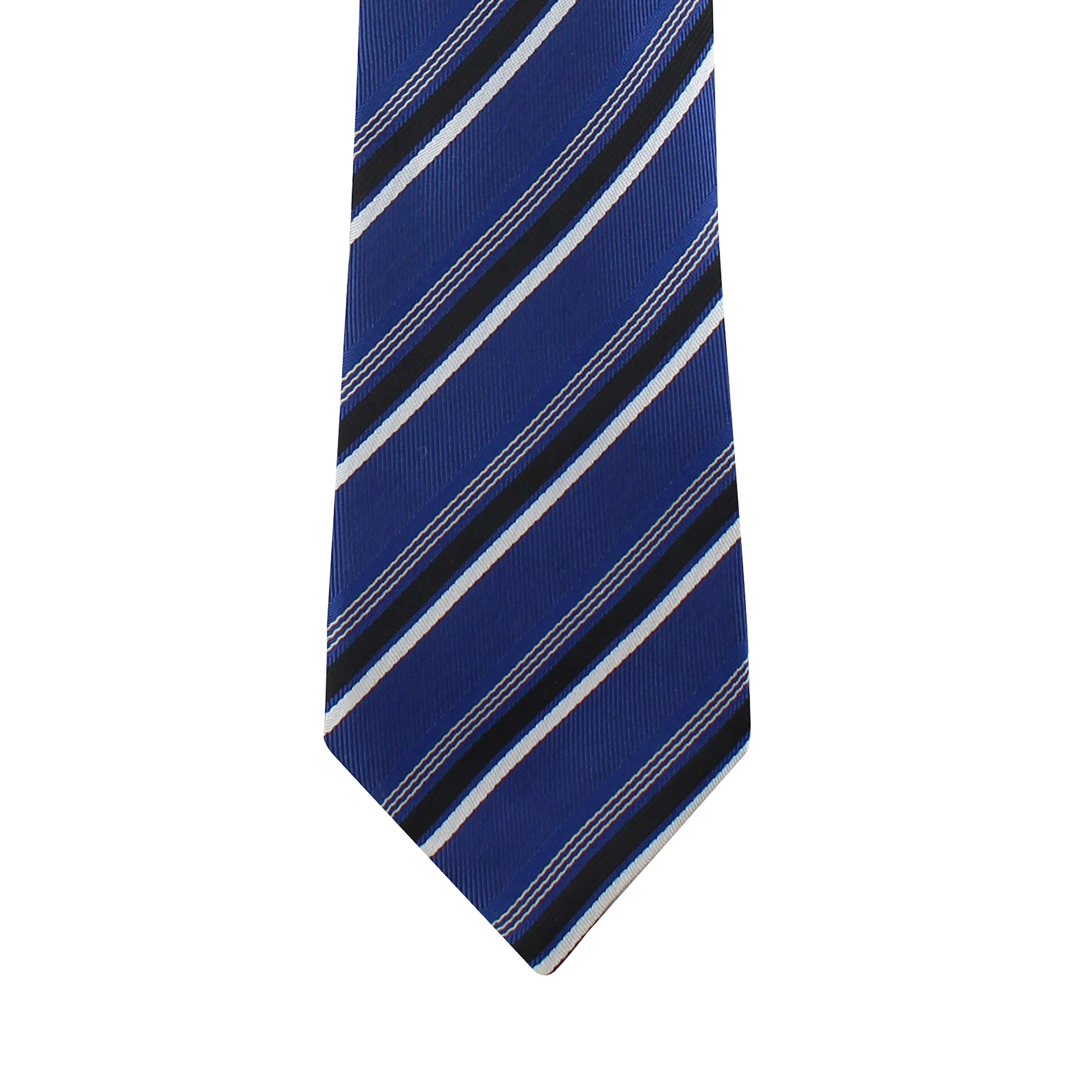 Kovove Elegant Blue Striped Necktie and Pocket Square Gift Box