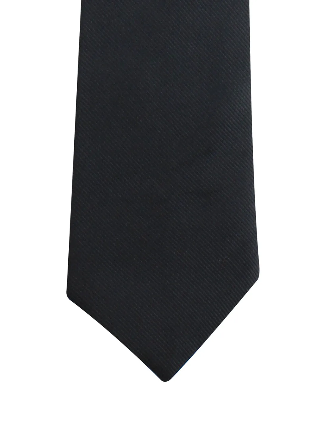 Kovove The Appealing Self Striped Black Necktie and Pocket Square Gift Box
