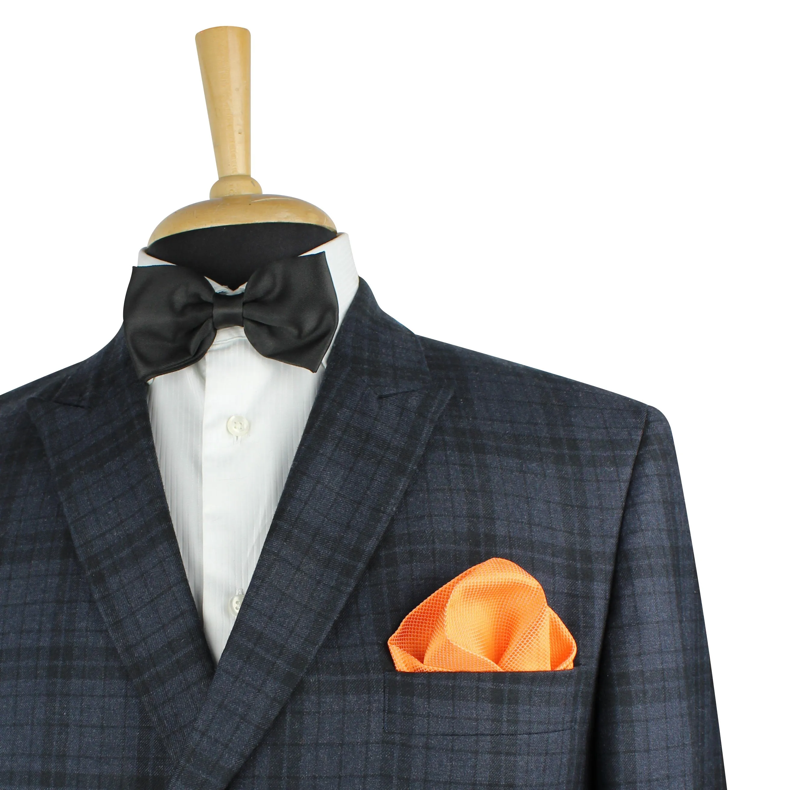 Kovove The Elegant Self Checkered Orange Necktie and Pocket Square Gift Box