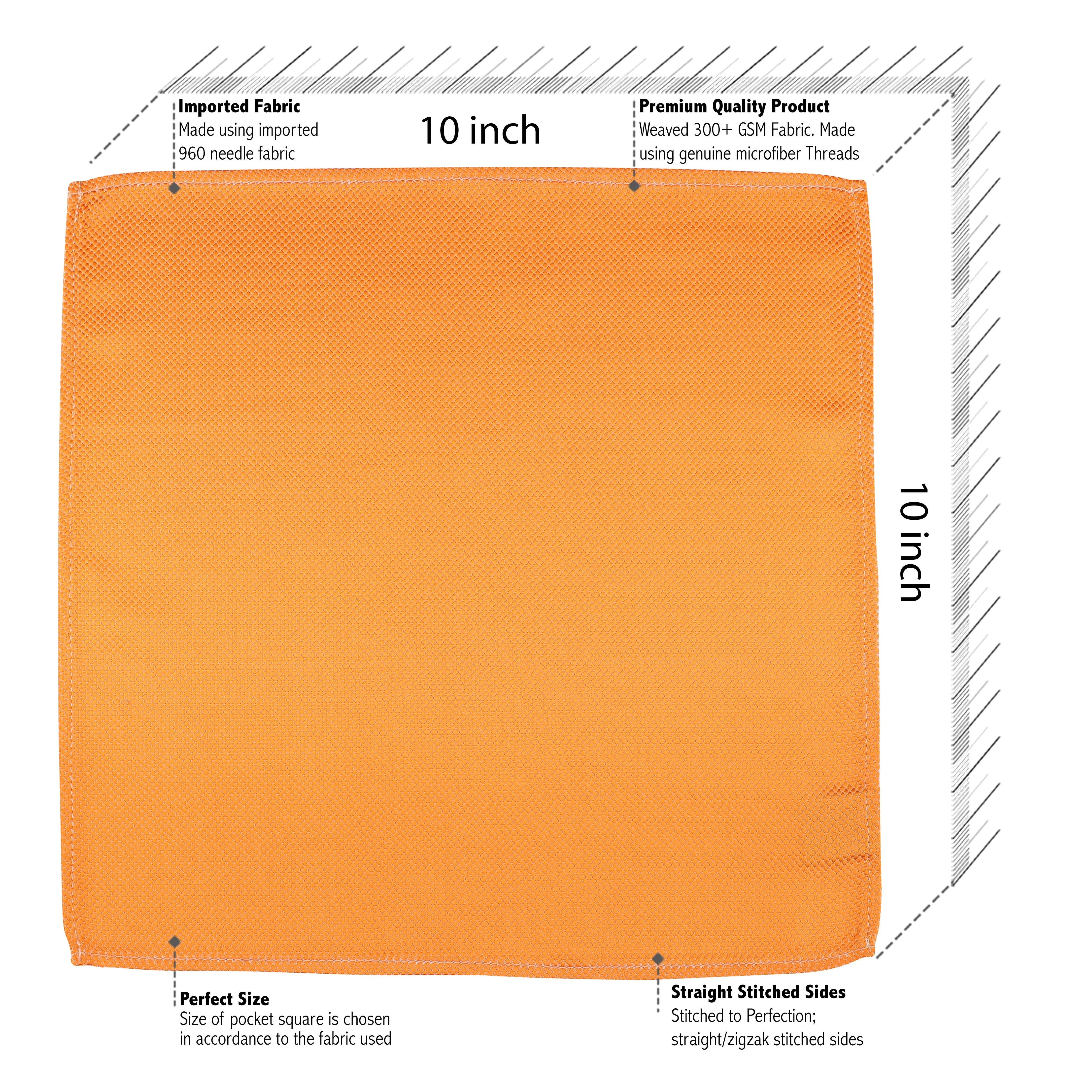 Kovove The Elegant Self Checkered Orange Necktie and Pocket Square Gift Box