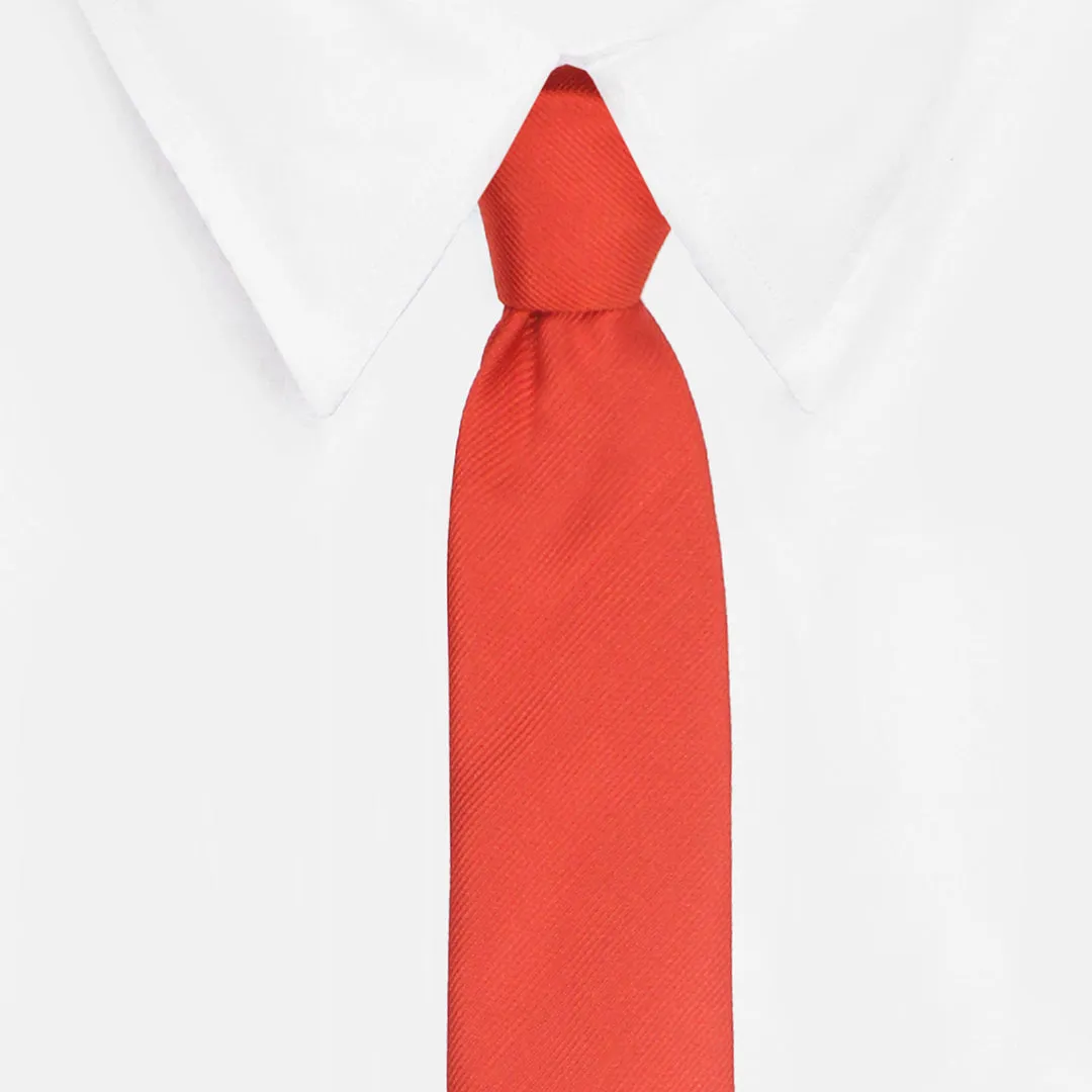 Kovove The Elegant Self Striped Red Necktie For Men