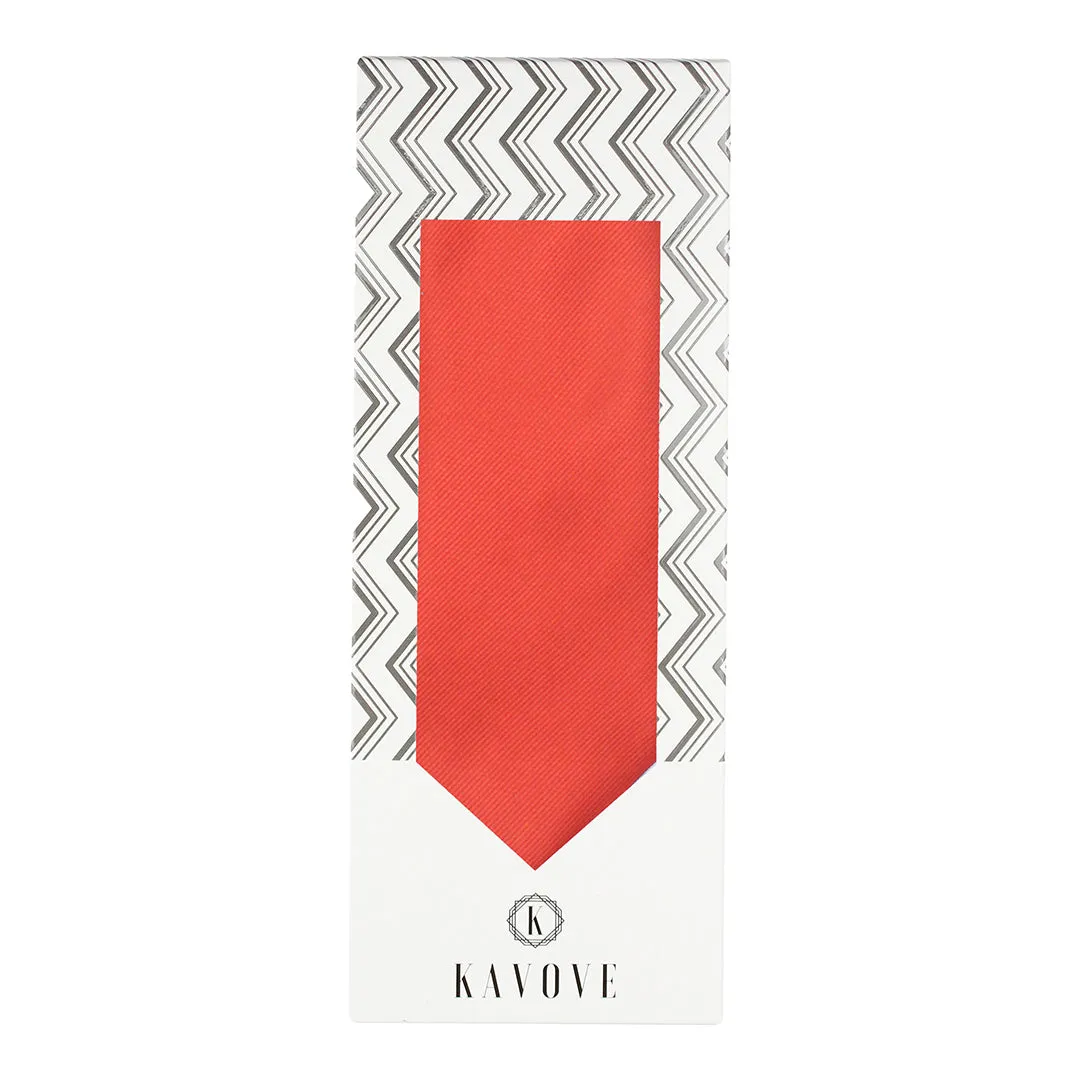 Kovove The Elegant Self Striped Red Necktie For Men