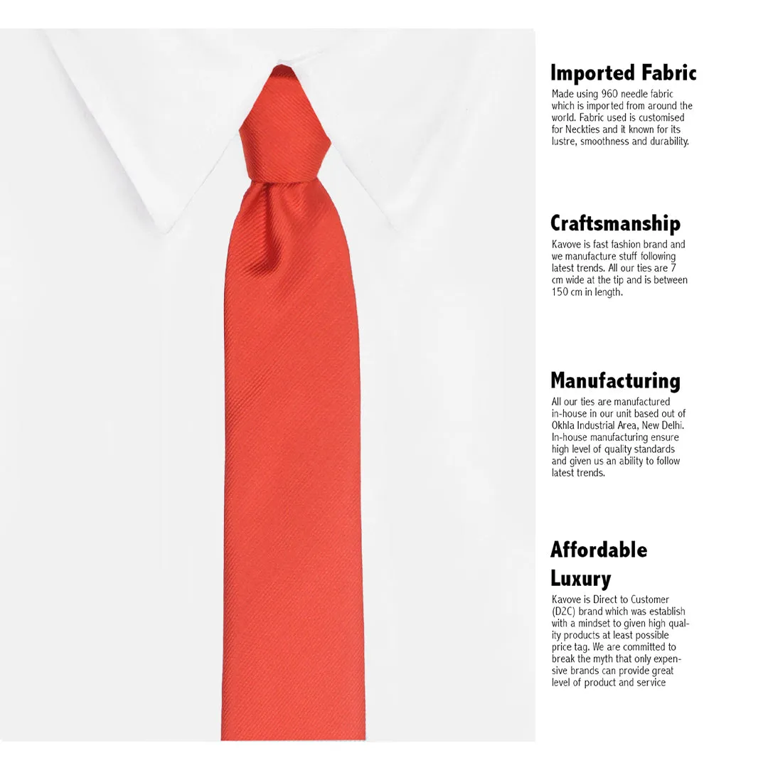 Kovove The Elegant Self Striped Red Necktie For Men