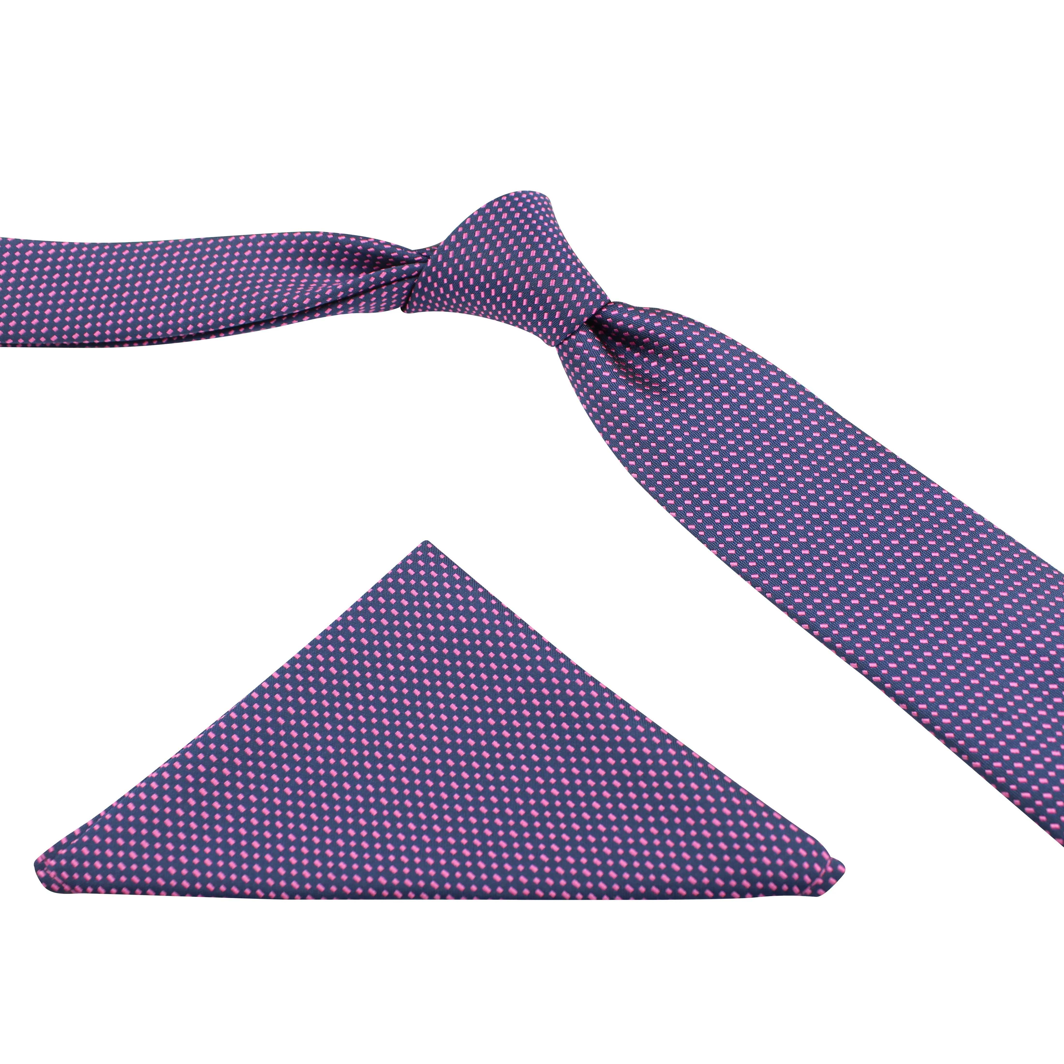 Kovove The Pleasing Dash Abstract Blue Necktie and Pocket Square Gift Box
