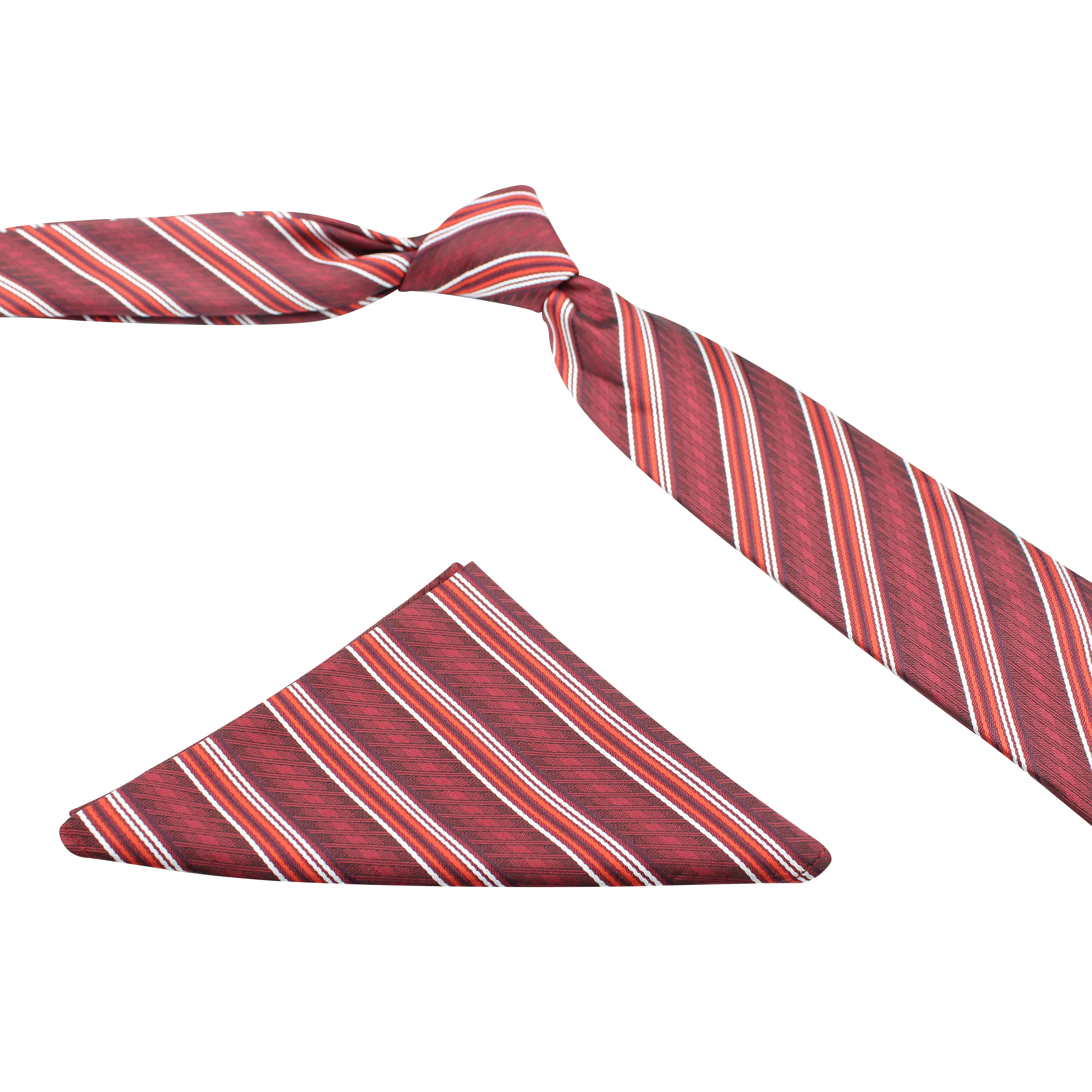 Kovove The Pleasing Striped Black Necktie and Pocket Square Gift Box