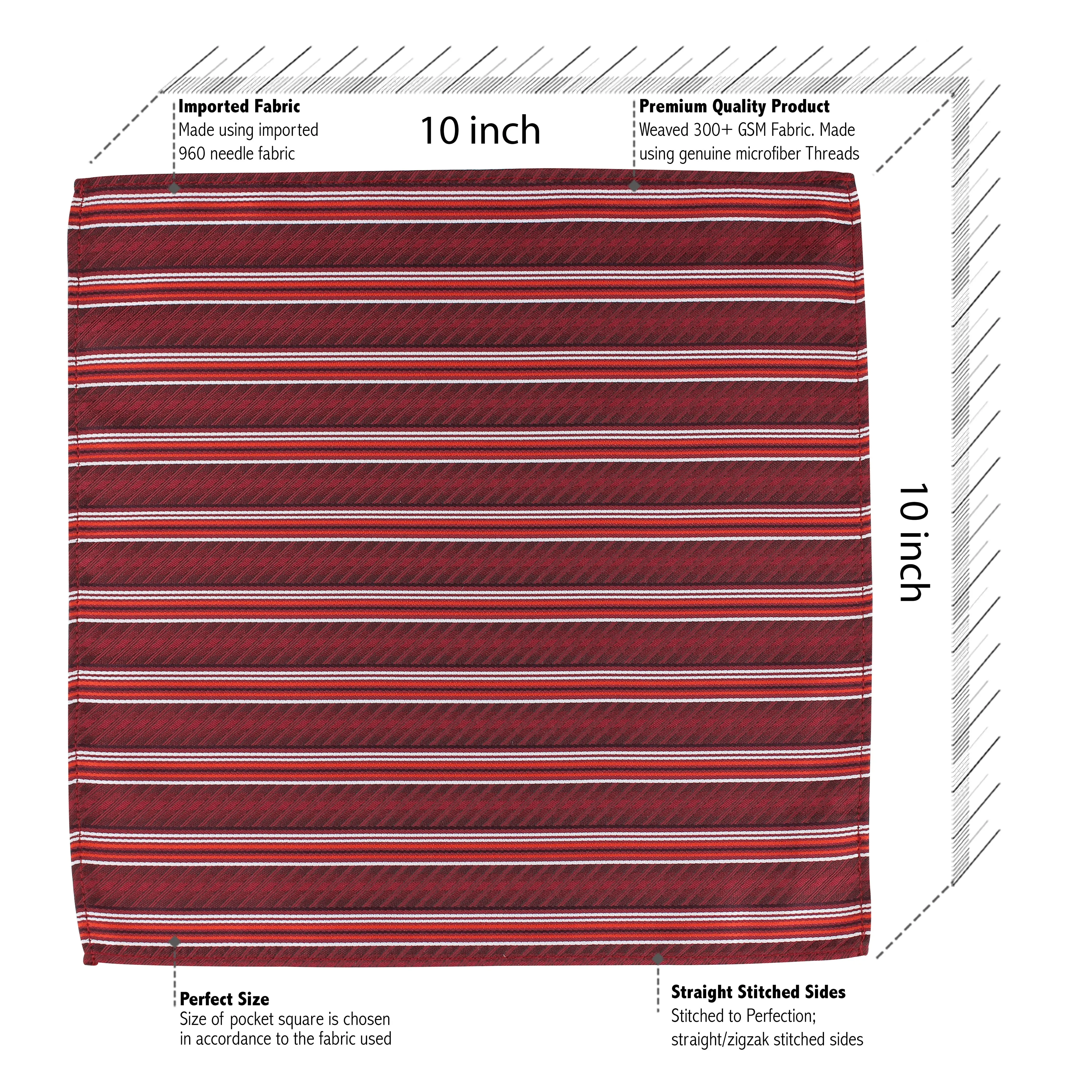 Kovove The Pleasing Striped Black Necktie and Pocket Square Gift Box