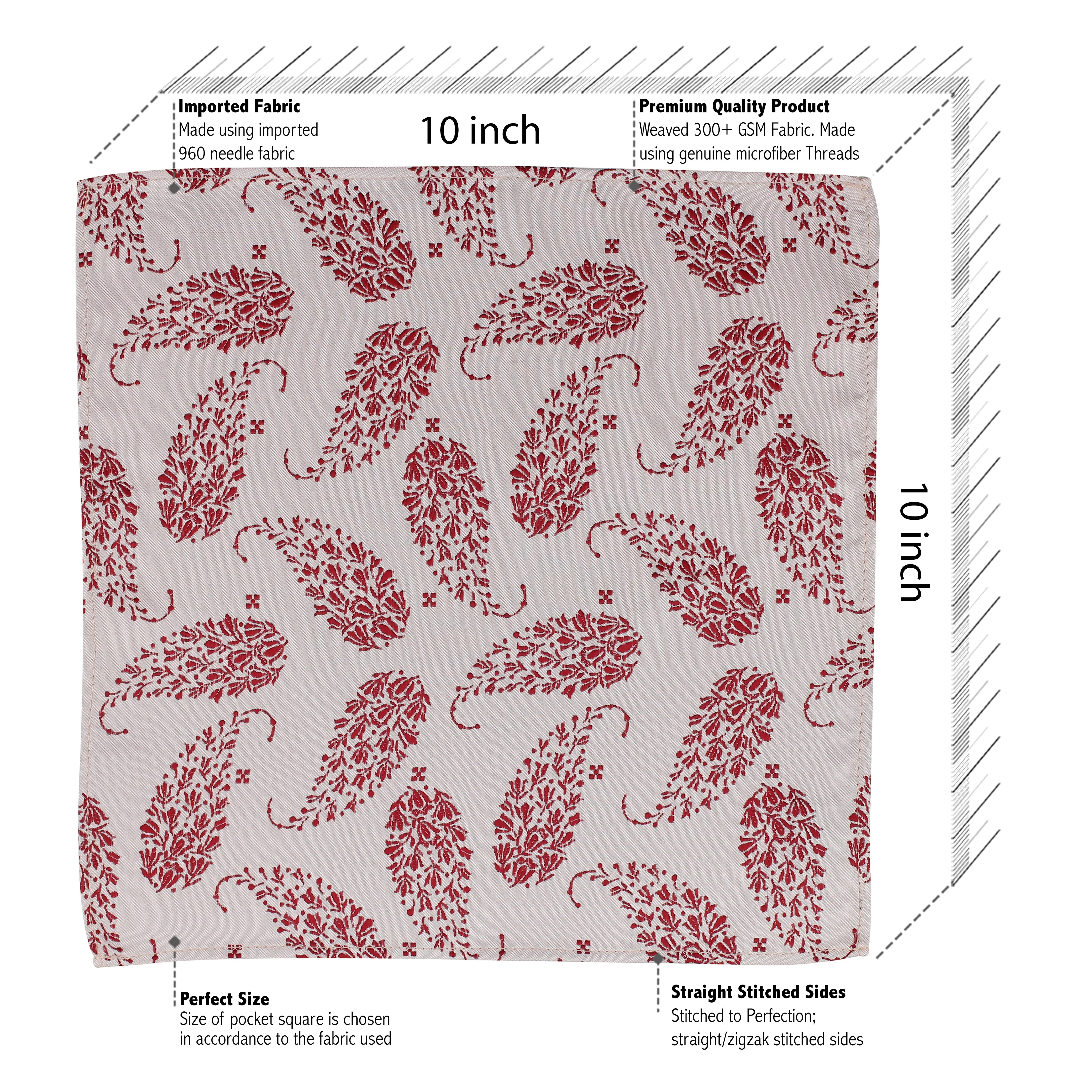 Kovove The Twining Paisley Pink Pocket Square For Men
