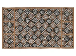 Kuber Industries Rose Print PVC Fridge Top Cover, Protect for Scratches with 6 Utility Side Pockets (Cream)