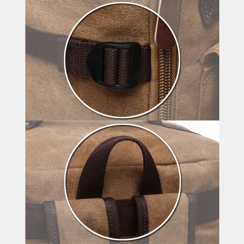 Large Capacity Military Canvas Backpack Travel Daypack Laptop Backpack