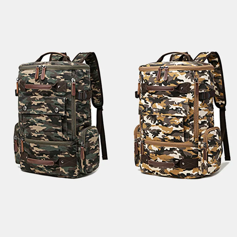 Large Capacity Military Canvas Backpack Travel Daypack Laptop Backpack