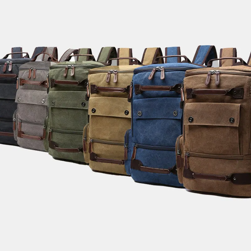 Large Capacity Military Canvas Backpack Travel Daypack Laptop Backpack