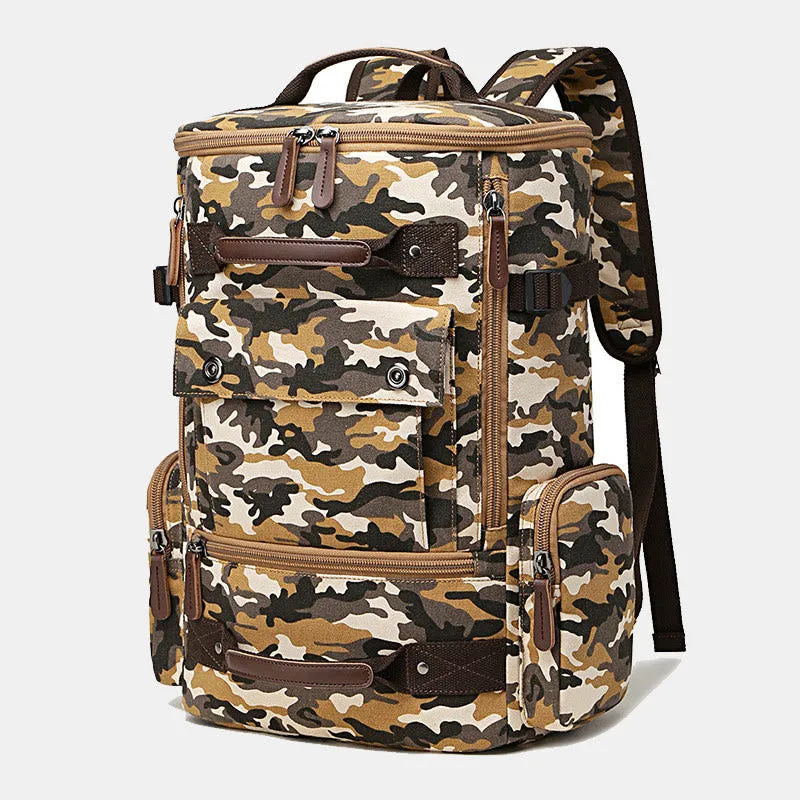 Large Capacity Military Canvas Backpack Travel Daypack Laptop Backpack