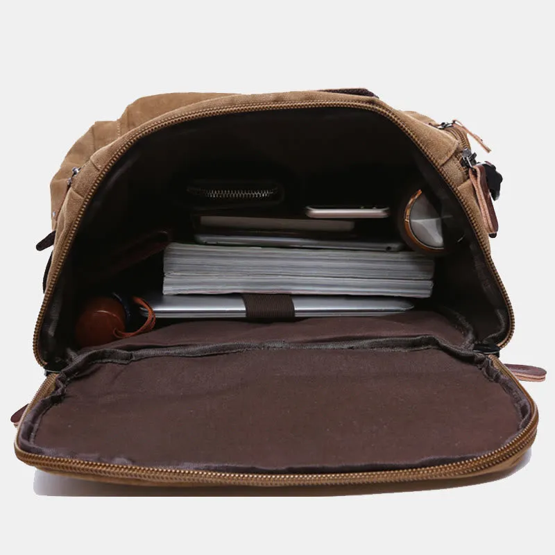 Large Capacity Military Canvas Backpack Travel Daypack Laptop Backpack