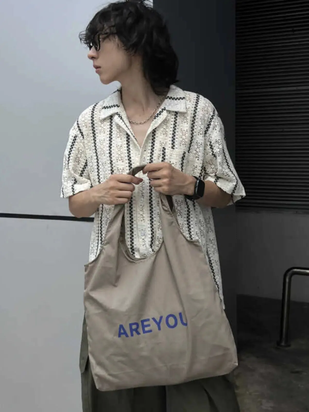 Large Grey Shopping Bag