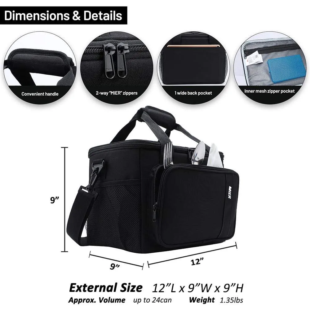 Large Insulated Lunch Cooler Bag for Men Women