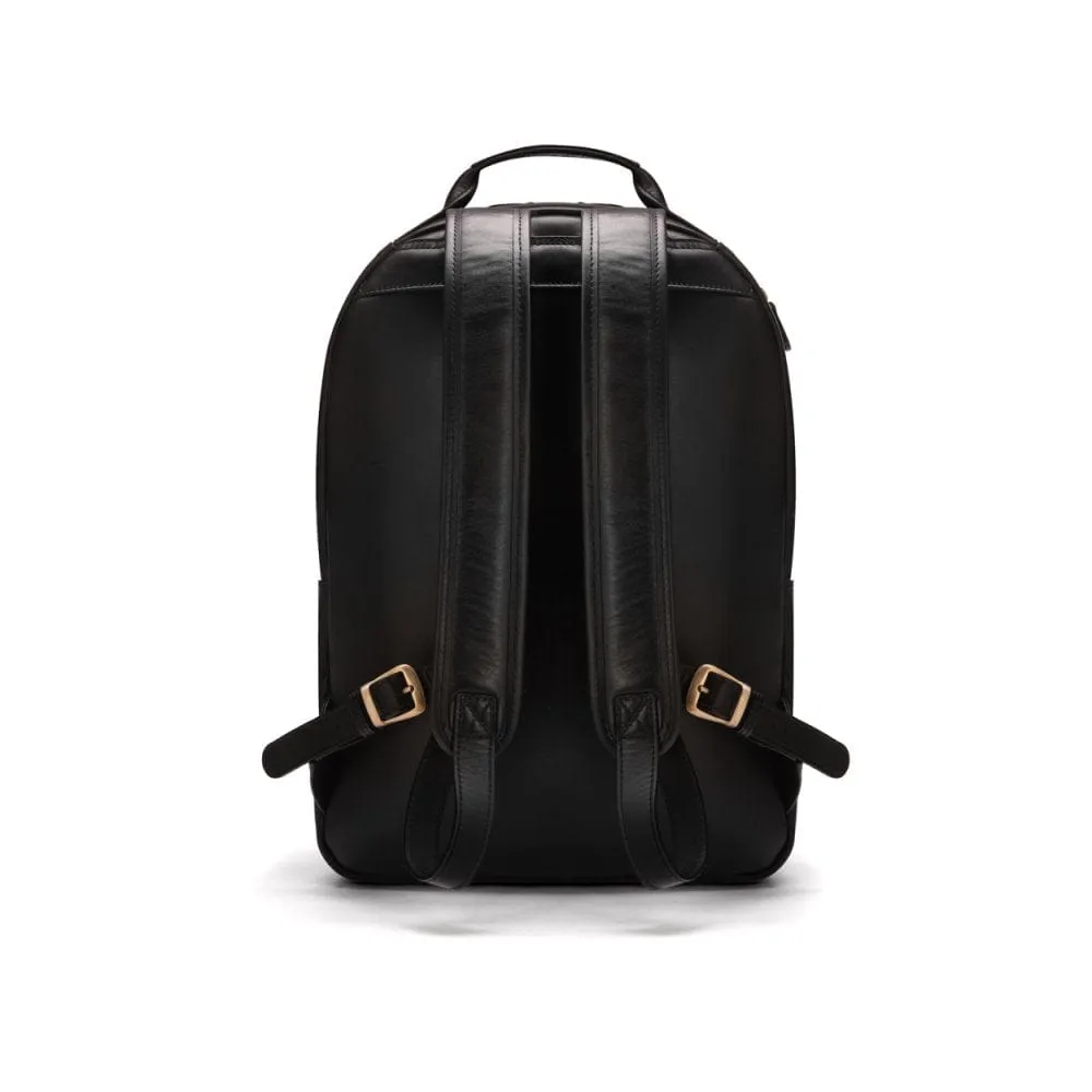 Leather 15" Laptop Backpack, Cambridge - Black