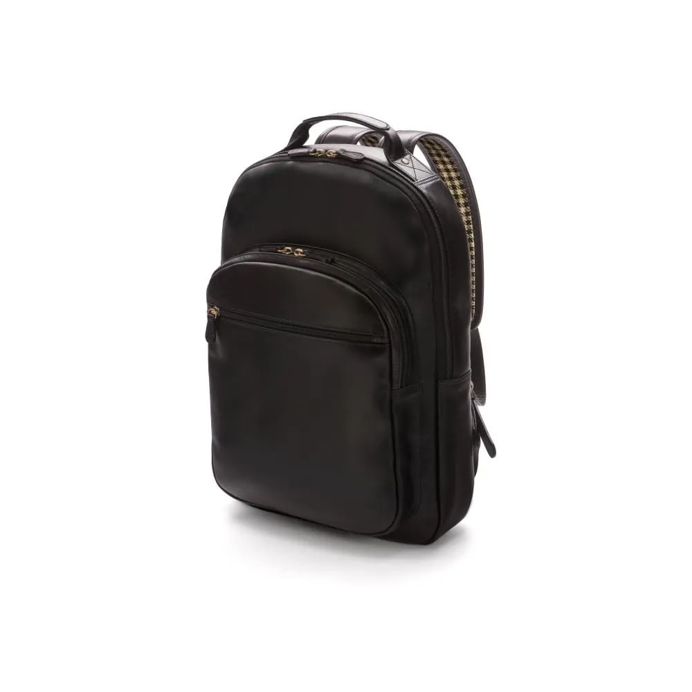 Leather 15" Laptop Backpack, Cambridge - Black