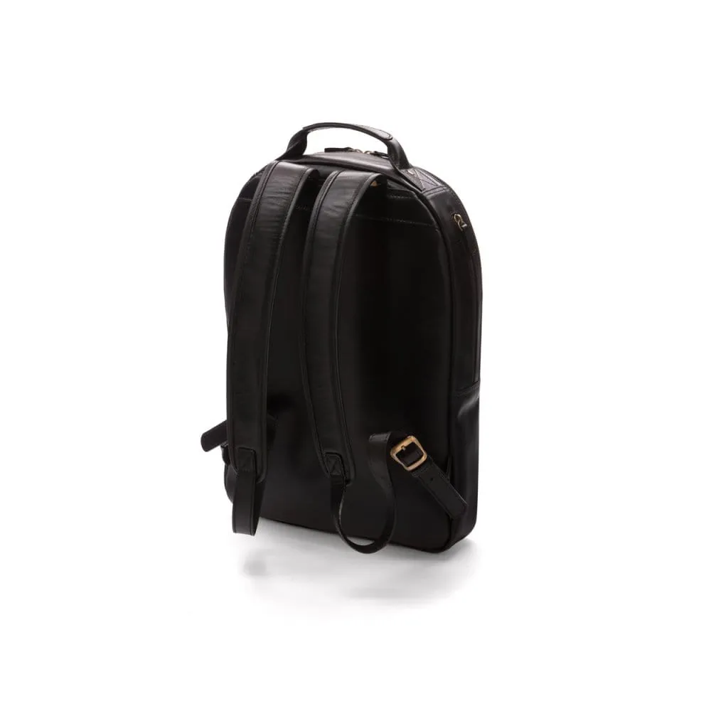 Leather 15" Laptop Backpack, Cambridge - Black