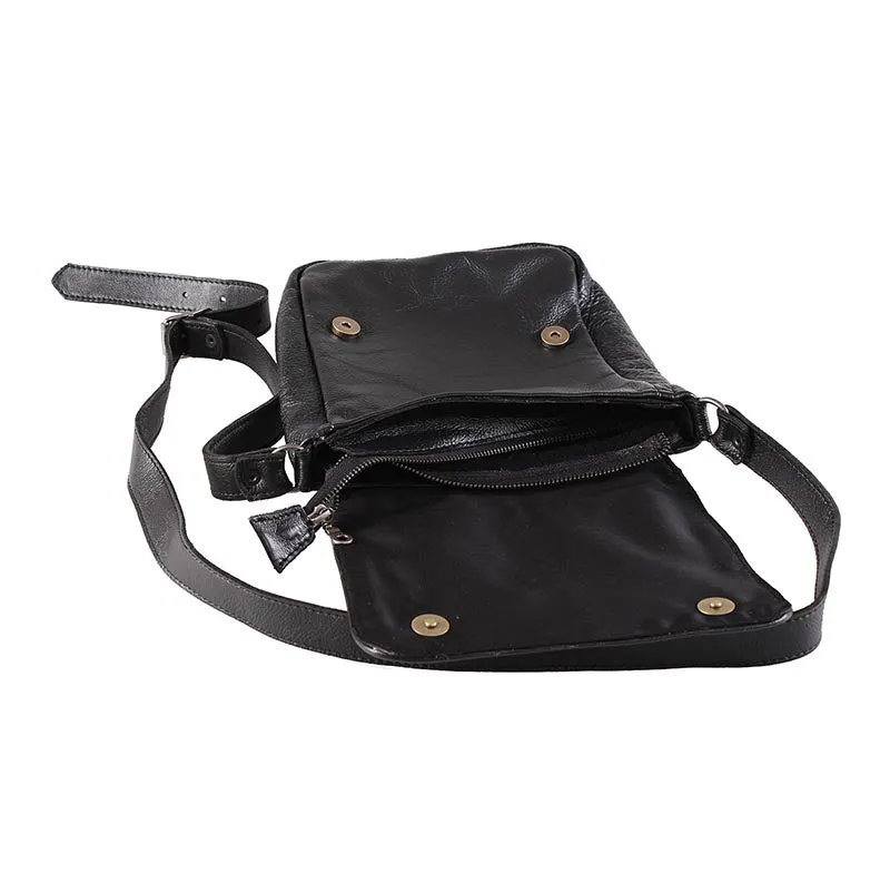 Leather 8-inch messenger sling bag