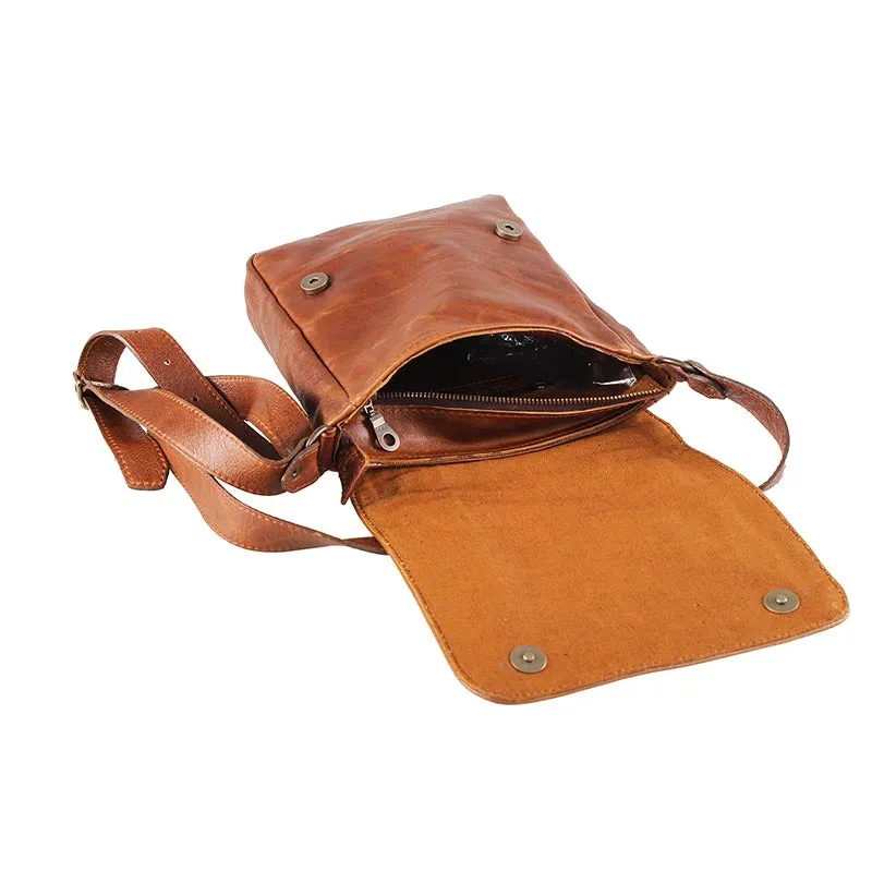 Leather 8-inch messenger sling bag