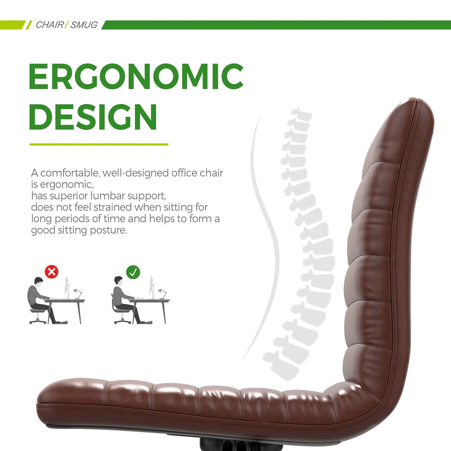 Leather Swivel Armless Mid Back Ribbed Office Chair for Adult Child, Height adjustable Vanity Chair