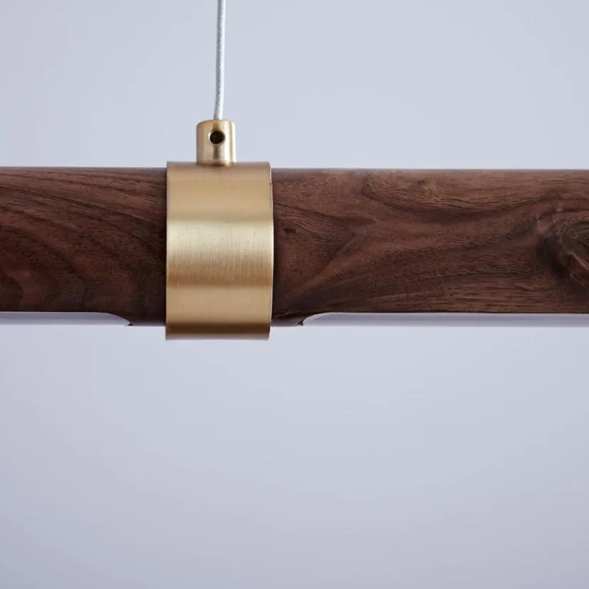 LED Wood Modern Linear Pendant Light