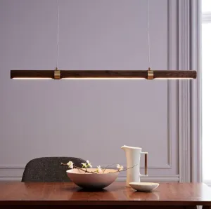 LED Wood Modern Linear Pendant Light