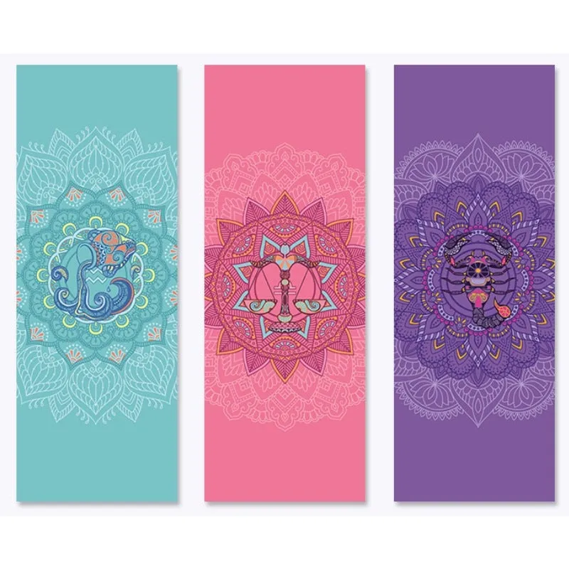Libra: Yoga Mat for Zodiac Lovers. Personalized Sun Sign Pilates mat. Extra thick, Non Slip. WickedYo.