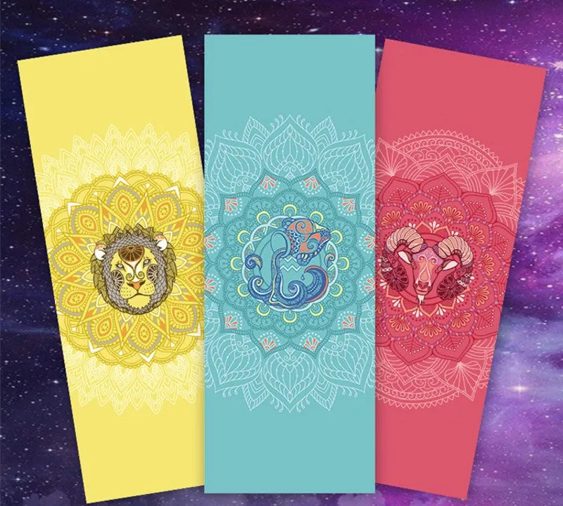 Libra: Yoga Mat for Zodiac Lovers. Personalized Sun Sign Pilates mat. Extra thick, Non Slip. WickedYo.