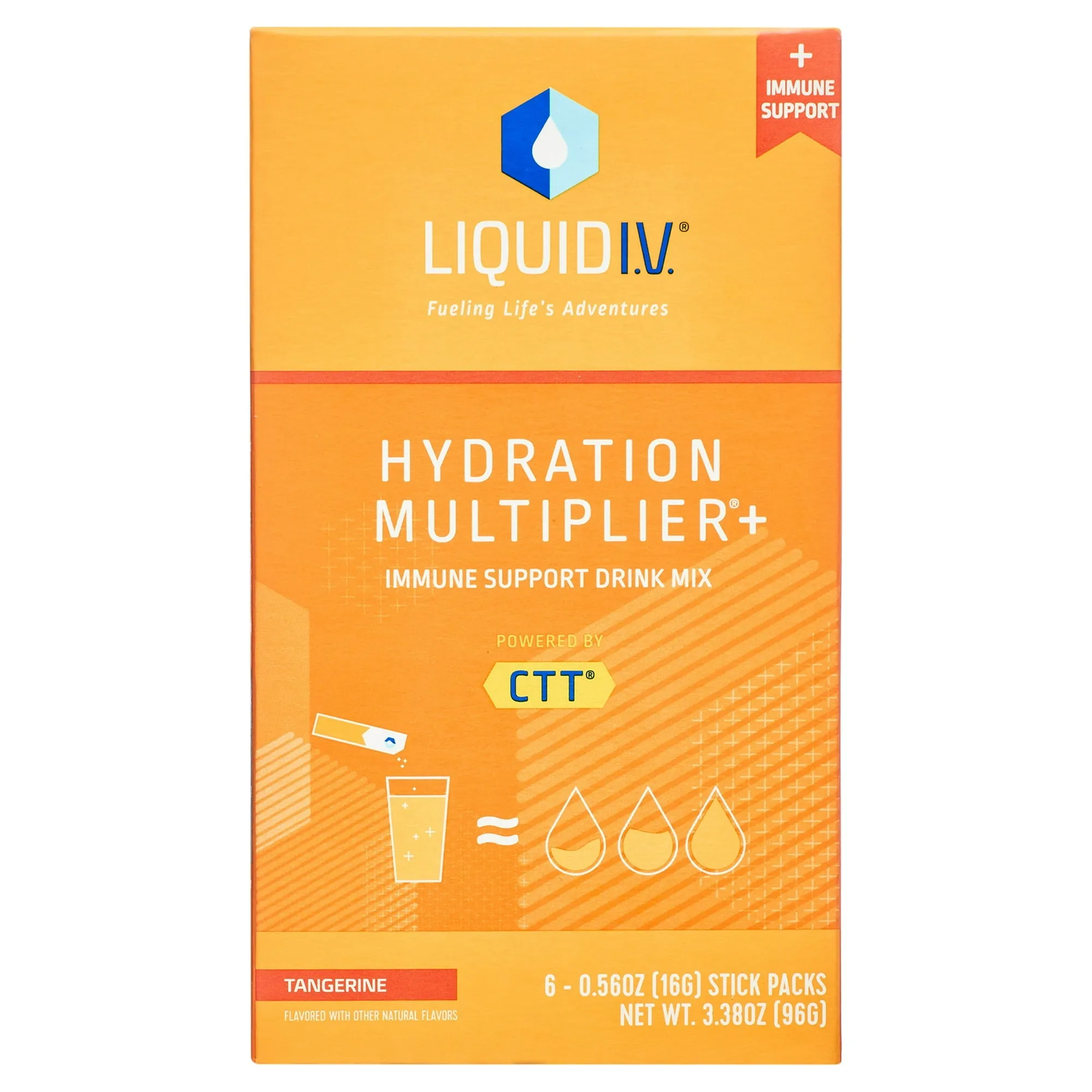 Liquid I.V. Hydration Multiplier Immune Support Drink Tangerine Sticks 6ct