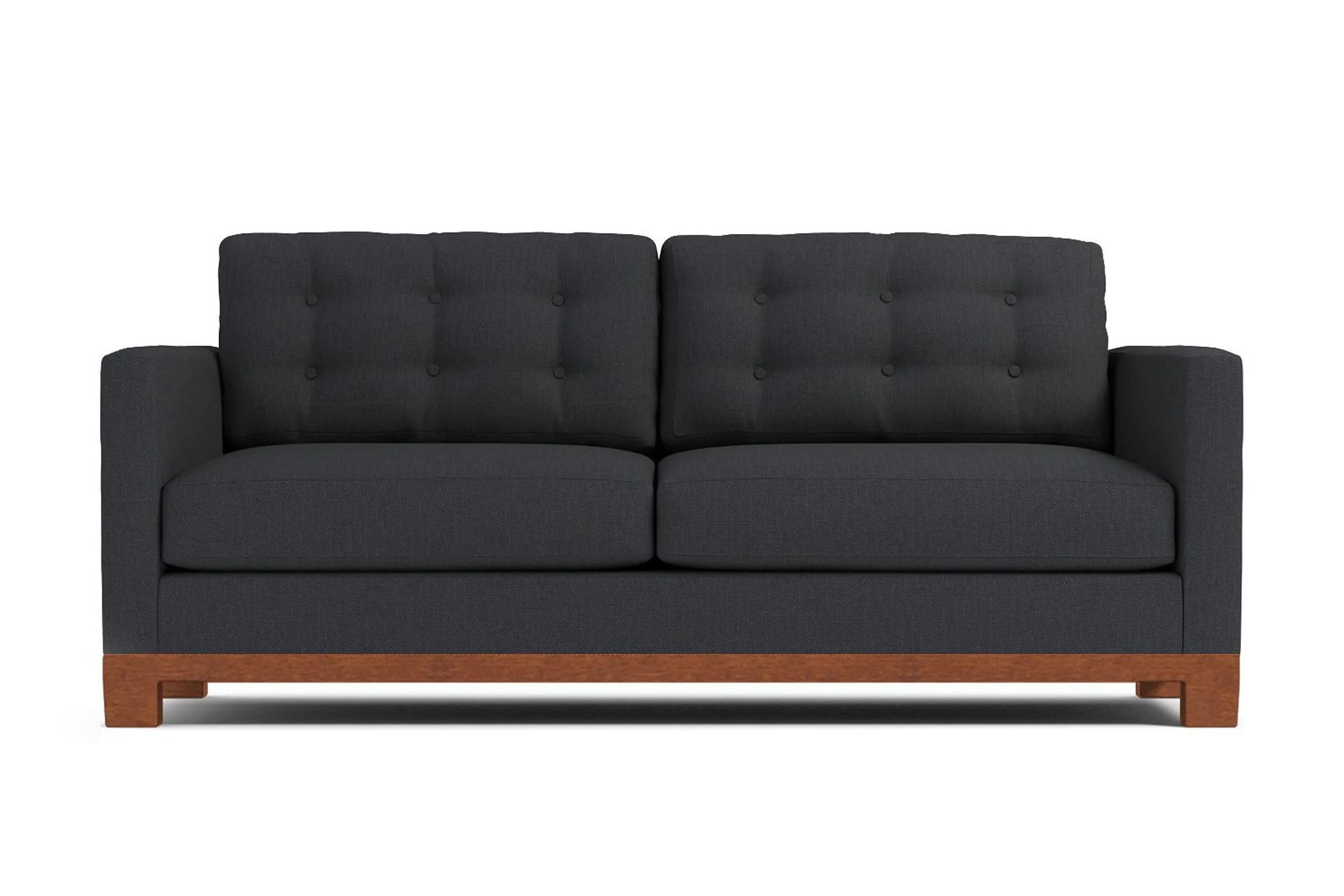 Logan Drive Apartment Size Sleeper Sofa Bed :: Leg Finish: Pecan / Sleeper Option: Deluxe Innerspring Mattress