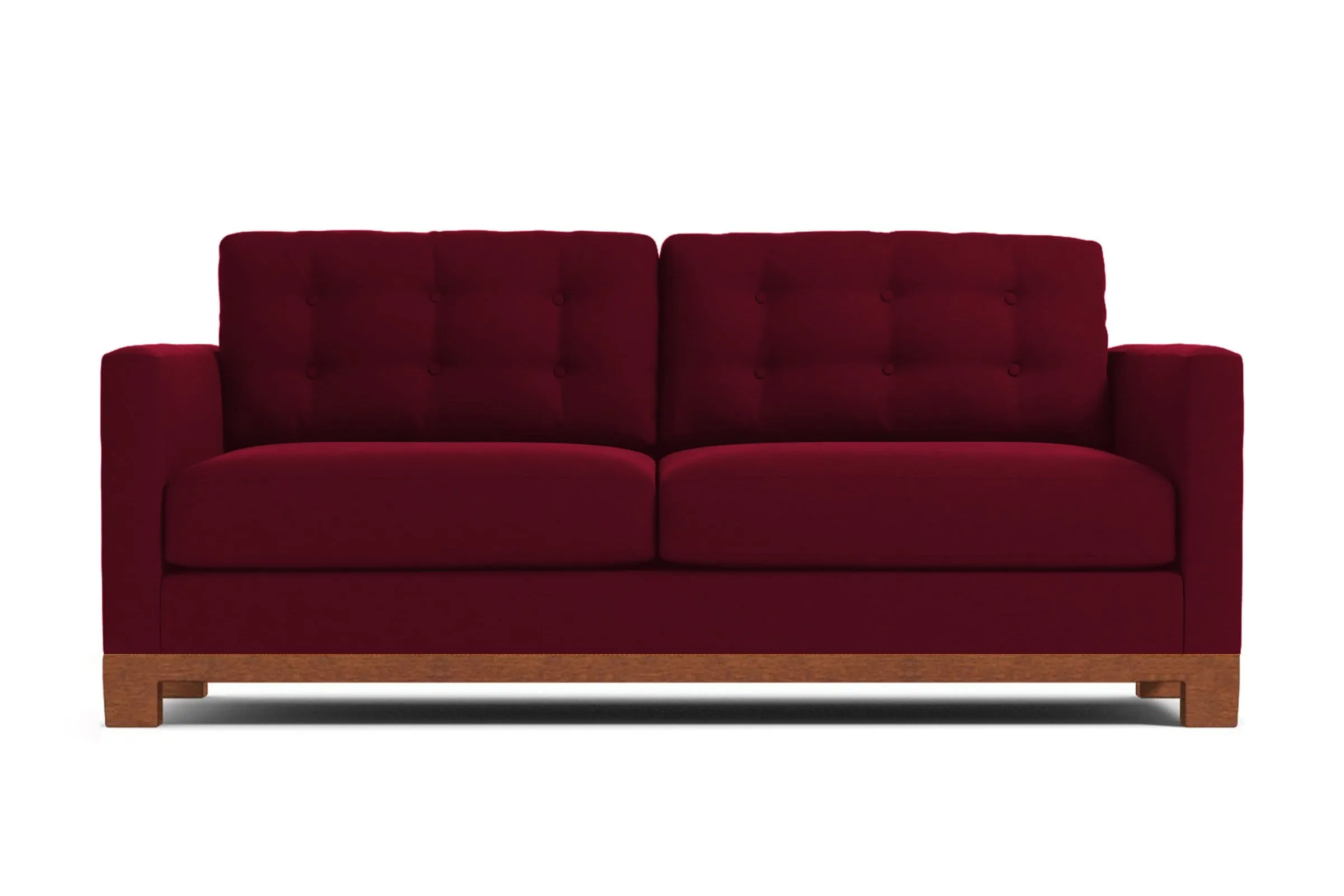 Logan Drive Apartment Size Sleeper Sofa Bed :: Leg Finish: Pecan / Sleeper Option: Deluxe Innerspring Mattress