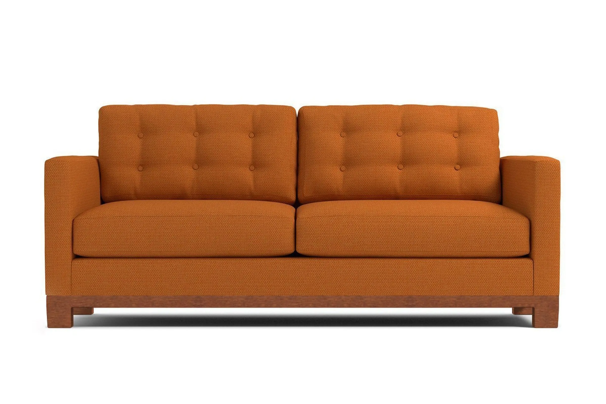 Logan Drive Apartment Size Sleeper Sofa Bed :: Leg Finish: Pecan / Sleeper Option: Deluxe Innerspring Mattress