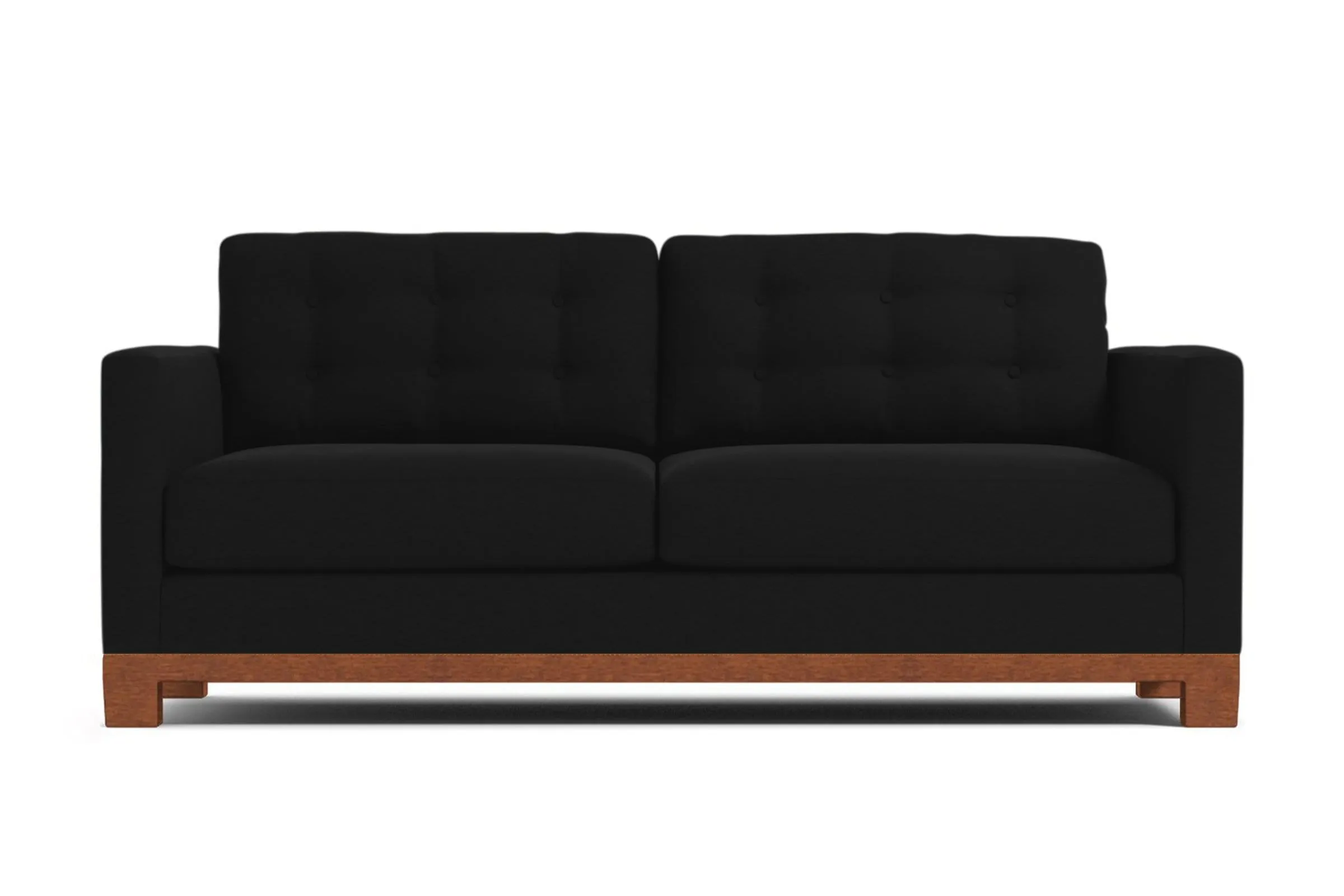 Logan Drive Apartment Size Sleeper Sofa Bed :: Leg Finish: Pecan / Sleeper Option: Deluxe Innerspring Mattress