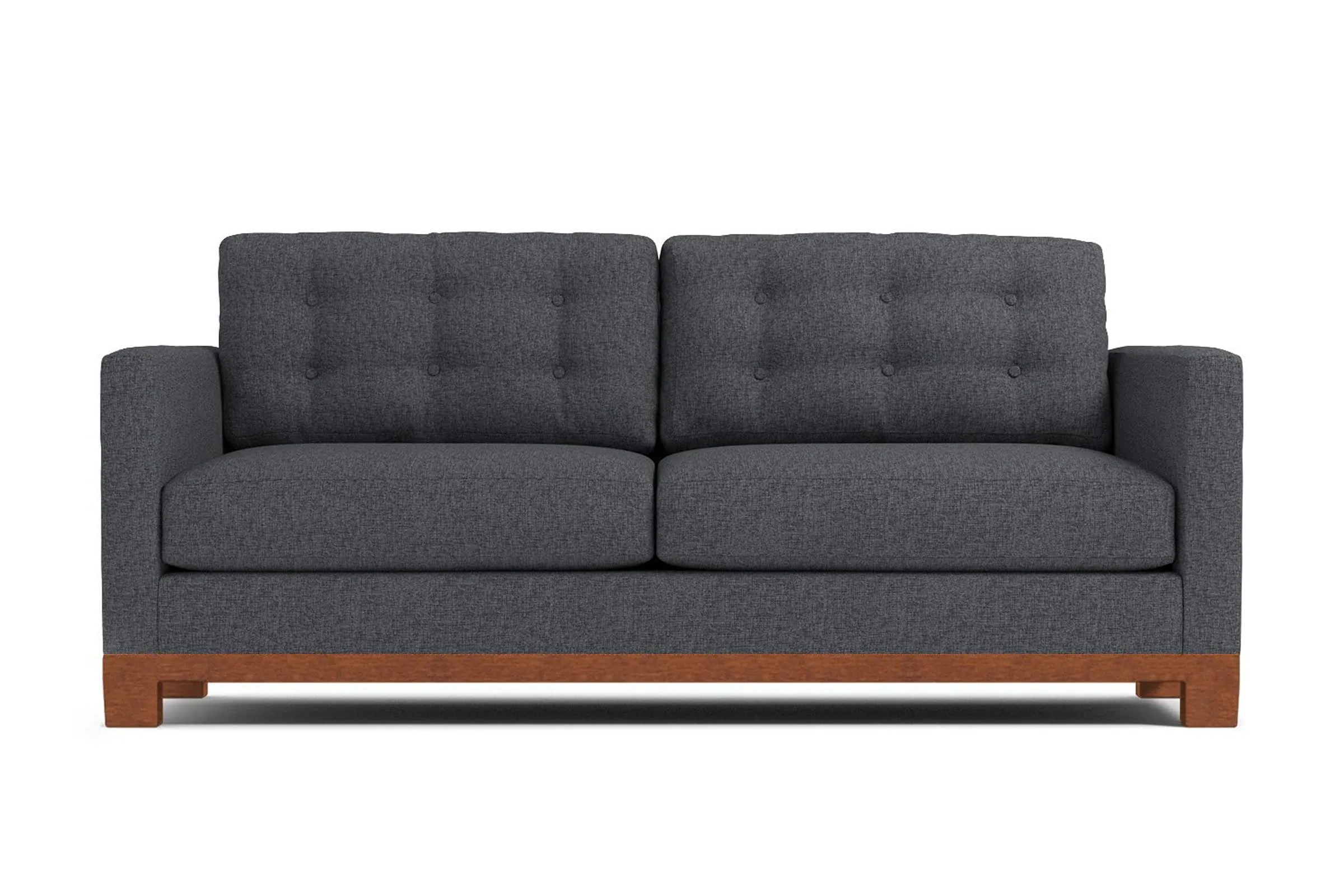 Logan Drive Apartment Size Sleeper Sofa Bed :: Leg Finish: Pecan / Sleeper Option: Deluxe Innerspring Mattress
