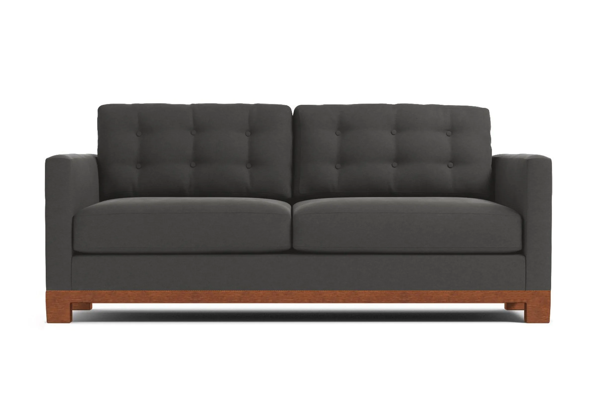 Logan Drive Apartment Size Sleeper Sofa Bed :: Leg Finish: Pecan / Sleeper Option: Deluxe Innerspring Mattress